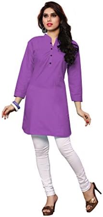 Slocky Women's Fancy Plain Kurties X-Large Purple