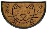 Decorative Welcome Mat - Half Moon Cat Mat - Coir & Rubber - 18"x30"