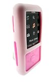 i-nique Tuff-Luv Sony Walkman NWZ-S515 NWZS515 series (NWZS515L NWZS515B NWZS515P NWZS515W NWZ-S610 NWZ-S615 NWZ-S616 NWZ-S618 NWZ-S516 NWZ-S518 MWZS616FRED NWZS616FBLK NWZS615FBLK NWZS618FBLK NWZS610 NWZS615 NWZS618 NWZS616) Twin Skin Combo Silicone skin case cover + Belt Clip : Colour (CANDY TEMPATION Tempation: White/Pink)