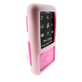 i-nique Tuff-Luv Twin Skin Combo Silicone Skin Case + Belt Clip For Sony Walkman - CANDY TEMPATION - White/Pink (NWZ-S515 / NWZ-S615 series)