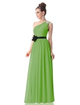 Hot Sale Ever Pretty Padded One Shoulder Flower Rhinestones Evening Dress 09869, HE09869GR14, Grass Green, 12US