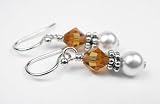 November Golden Topaz Gold Filled Swarovski Crystal Beaded Birthstone Earrings