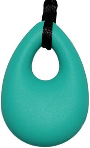 Teething Relief Silicone Pendant Necklace for Mothers - BPA Free, Non Toxic Gum Massager - Drooling Toddler - Happy Baby (Turquoise Drop)