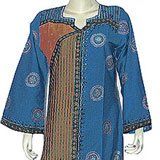Evening Dresses Caftans Long Sleeve Cotton Evening Gown Multicolored Size S (kftn714)