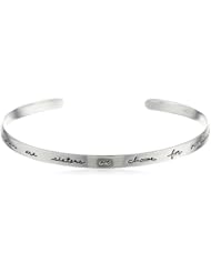 Sterling Silver "Girlfriends Are Sisters We Choose For Ourselves" Cuff Bracelet, 7"