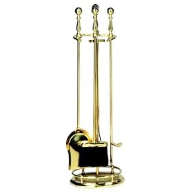 5 Pc. Solid Brass Fireset With Ball Handle by UniFlame