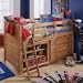 Lea 618-963R Austin Twin Low Loft Bed in Medium Brown Oak