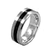 Stunning Solid Tungsten Carbide and Black Resin 8mm Band