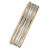 6.0 Millimeters Two Tone Gold Wedding Ring with Ridges and Milgrain Design. Comfort Fit Style SV58-406TT6, by Wedding Rings by Oromi
