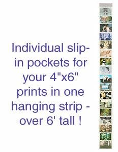 Wall of Frames 6-FOOT hanging photo display strip for horizontal prints - 4x6