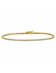 2.01 Carat Prong Set Diamond Tennis Bracelet 14K Yellow Gold