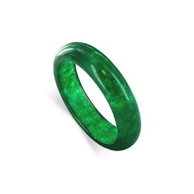 Green Jade Color 6 MM Band Gemstone Ring