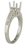 0.30 Ct Antique Style Diamond Engagment Ring Mounting in 18k White Gold