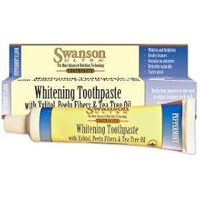 Swanson Whitening Natural Toothpaste (with xylitol peelu fibers and tea trea oil, peppermint flavour 85gms)
