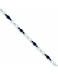 Genuine 14K White Gold White Gold Diamond & Sapphire Bracelet 5 Grams Of Gold 100% Satisfaction Guaranteed.