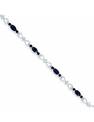 2.8 Carat 14K White Gold Diamond & Sapphire Bracelet