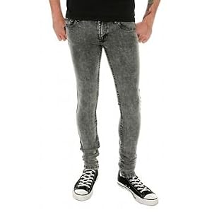 Social Collision Salt And Pepper Acid Wash Stinger Fit Jeans