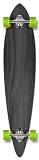 BLANK & Graphic Complete Longboard PINTAIL skateboard w/ 71mm wheels, Black, 40 X 9