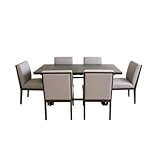 Review Baxton Furniture Studios Verna-Dining-Wenge / Baxton Furniture Studios Aldabella Extendable Dining Table with 6 Chairs, Wenge