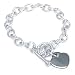 Sterling Silver Toggle Bracelet with Heart Tag (7