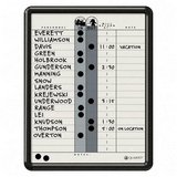 Quartet Grey DuraMax Porcelain In/Out Personnel Board System, 18 Names, 11 X 14, Black Plastic Frame - 750