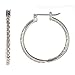 14K White Gold Diamond Inside Out Huggie Hoop title=