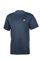 Phiten X30 Loose Gear Short Sleeve Shirt, Small, Navy