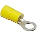 Morris Products 11412 Ring Terminal, Nylon Insulated, Yellow, 4 Wire Size, 3/8" Stud Size (Pack of 100)