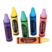 Set Of 36-Crayon Shaped Erasers-Assorted Colors. 2.5 Inch
