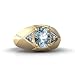 14K Yellow Gold Genuine Oval Aquamarine and Diamond Men\'s Men\'s Ring