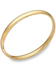 14K Gold Hinged Plain Bangle Bracelet (1/4")