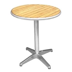 Garden / Patio Ash Top Round - 80cm - Bistro Table with Aluminium Rim & Pre-treated top 4kg base - stylish and durable furniture for your garden