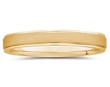 4 mm Brushed Center Comfort-Fit Women's Wedding Band in 18k Yellow Gold