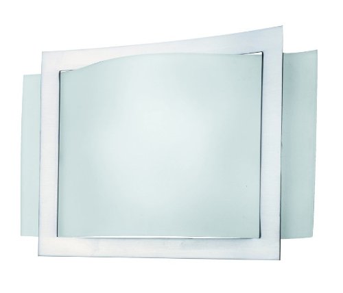 Lite Source LS-1196PS FRO Window Halogen Wall Lamp - Polished Steel with Frosted Glass