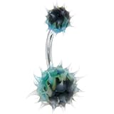 Green FLAME KOOSH Belly Ring