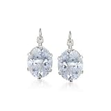 4.05 ct. t.w. Aquamarine Earrings With Diamonds In 14kt White Gold