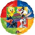Printed Foil Balloon (18in, round) - Happy Birthday From All Of Us: Looney Tunes
