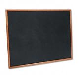 Quartet PCW304B Quartet Magnetic Chalkboard, Porcelain-On-Steel, 48 x 36, Black, Oak Frame