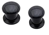 Black Acrylic Carbon Fiber (8 Gauge) Screw Plug -Fashion Ear Plug