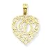 14k Gold D Script Initial in Heart Pendant