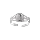 Sterling Silver Round Center Scroll Sides Toe Ring