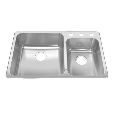 3-Hole Stainless Steel Drop-In Kitchen Sink