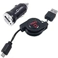 Bullet Retractable USB Car Charger for BlackBerry Curve Storm 2 Bold 9650 HTC DROID Incredible EVO 4G HD2 myTouch 3G Slide Motorola DROID X i680 Brute Nokie E73 Mode Twist 7705 7205 Intrigue Mural 6750