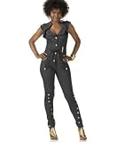 Apple Bottoms Juniors Plus - Apple Bottoms Plus Size Gold-Coated Denim Jumpsuit