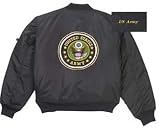 US Army Logo MA-1 Flight Jacket Black