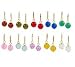 Set of 10 Round Crackle Glass Bead Lever Back Earrings