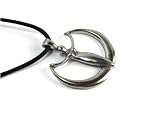 Wiccan Goddess on Crescent Moon for Power Pewter Pendant