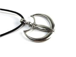 Wiccan Goddess on Crescent Moon for Power Pewter Pendant