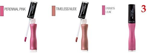 (Pack of 3) - MIX SET of Revlon ColorStay Mineral Lipglaze, 512 Timeless Nude/ 532 endless Lilac/ 538 Perennial Pink, 0.15-Fluid Ounce