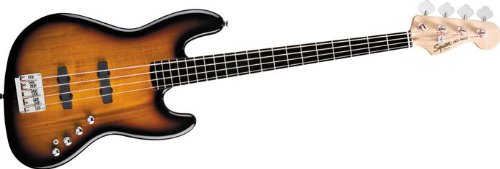 SquierÂ® Deluxe Active Jazz BassÂ® IV String, 3 Tone Sunburst
